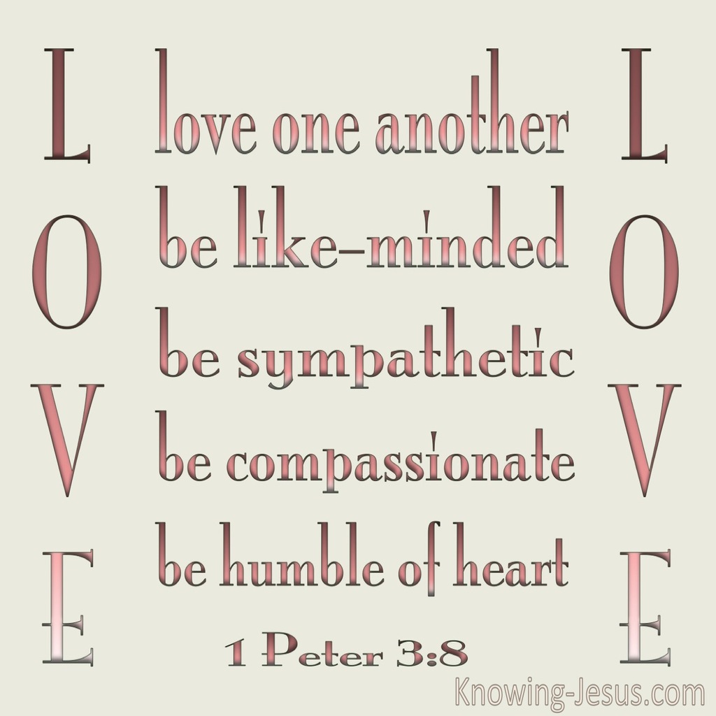 1 Peter 3:8 Be Tender, Humble And Love (pink)